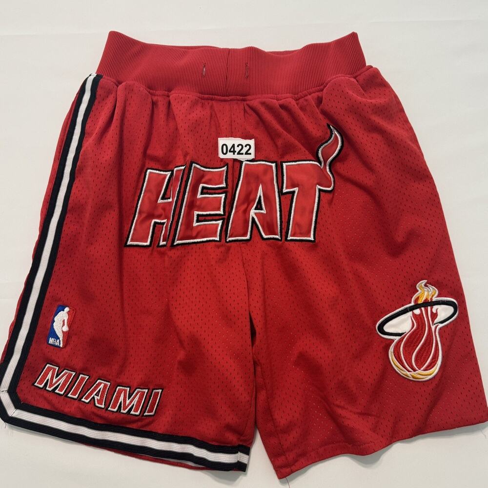 Miami Heat Shorts Mens Sm Red NBA Basketball Just Don 1996-97 Made USA Throwback